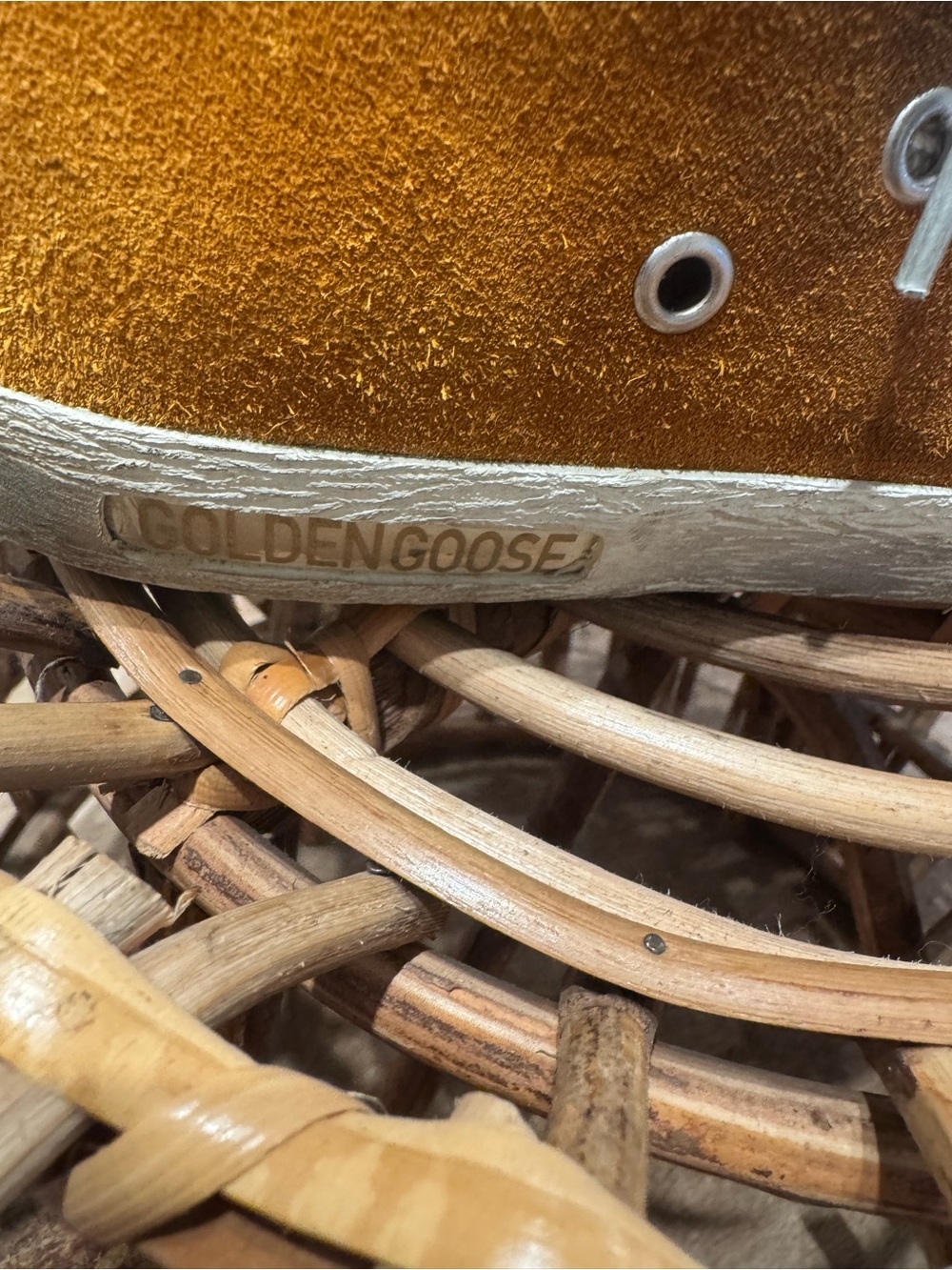 Golden Goose Men's Suede High-Top Sneakers in Mustard Brown - Picture 6 of 12